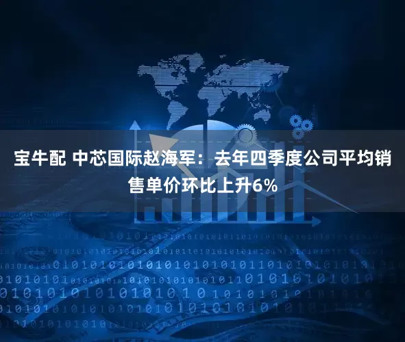 宝牛配 中芯国际赵海军：去年四季度公司平均销售单价环比上升6%