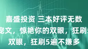 嘉盛投资 三本好评无数的娱乐圈宠文，惊艳你的双眼，狂刷5遍不嫌多